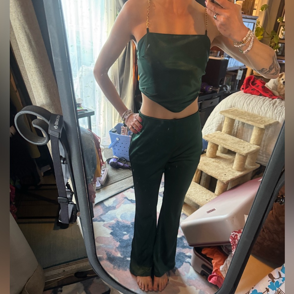 Paperoc Gorgeous Emerald Green Top and Pant Set